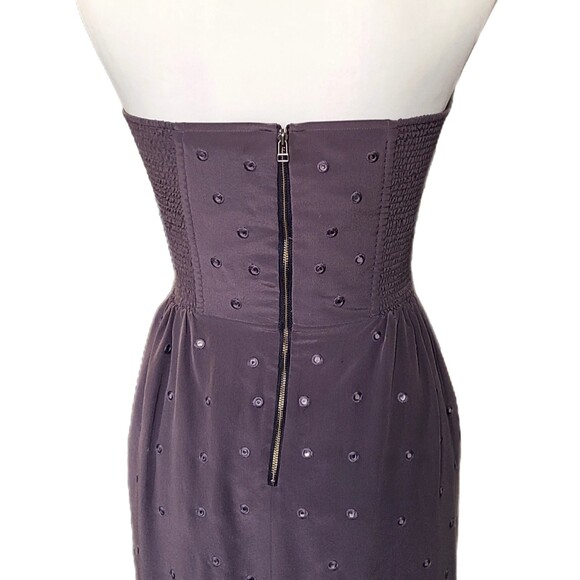 Rebecca Taylor | Lavender Dusk Silk Strapless Mirror Sequin Mini Dress, Size 6 - Picture 5 of 9